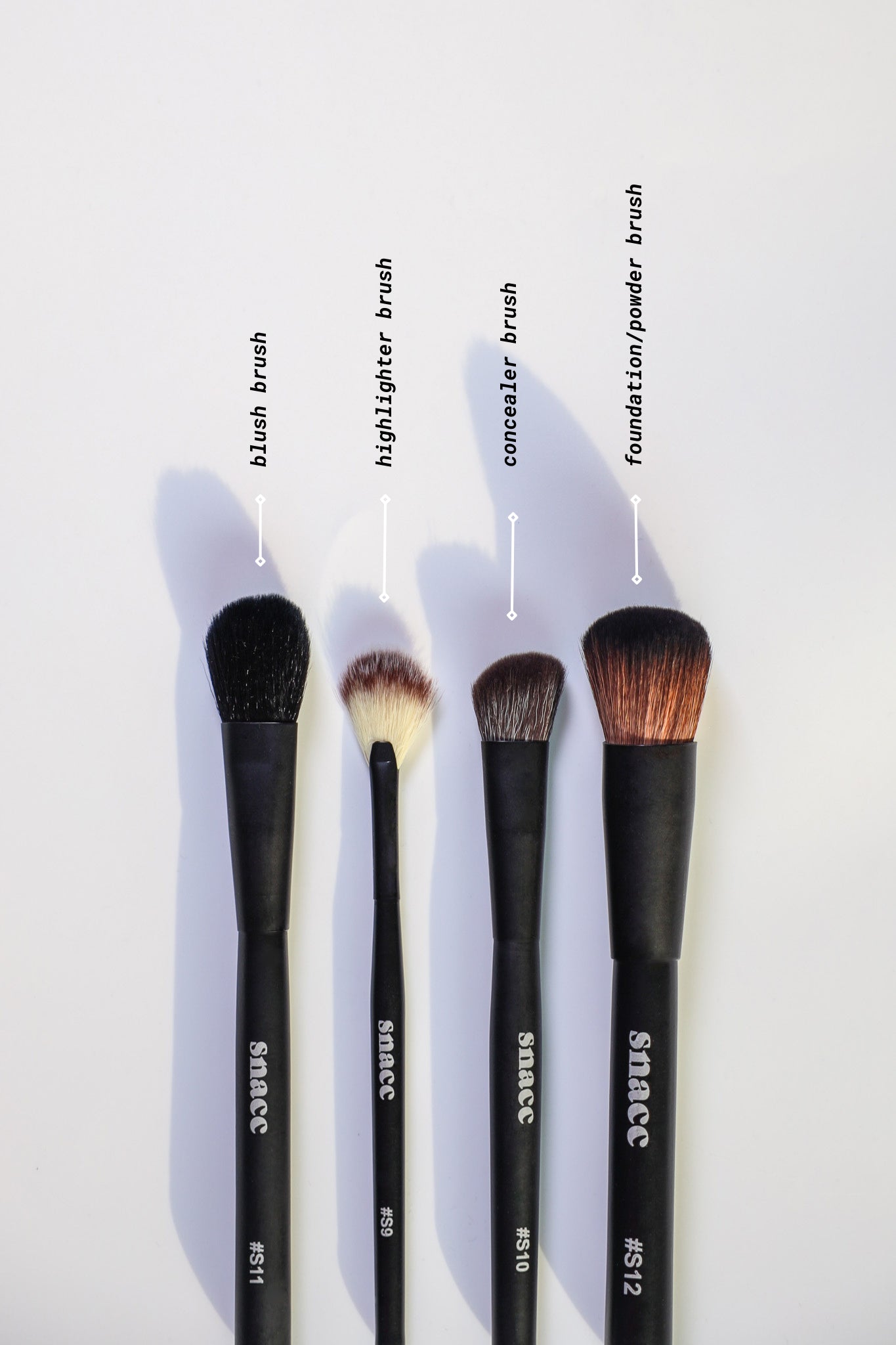 MIDNIGHT SNACC FACE MAKEUP BRUSHES - SET OF 4 - snacc cosmetics®